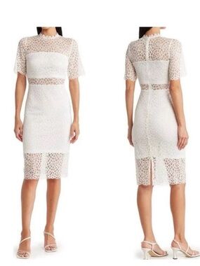 Love By Design White Lace Midi Dress NWT Nordstrom
